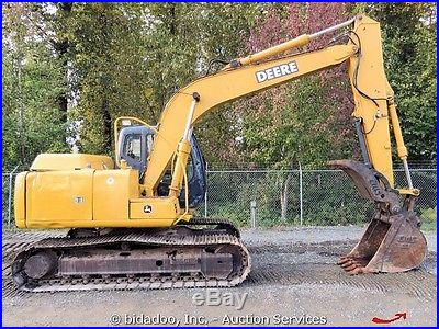 2006 John Deere 120C Hydraulic Excavator Hydraulic Thumb 9' 11 Stick Cab A/C