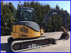2008 John Deere 50D Rubber Track Excavator Hydraulic Thumb Cab AC Diesel Crawler