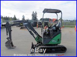 2010 John Deere 17D Hydraulic Mini Excavator Aux Hyd Diesel Backfill Blade Q/C