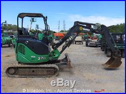 2010 John Deere 27D Mini Excavator Rubber Tracks Aux Hyd Backhoe bidadoo