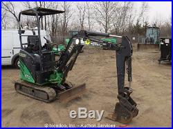 2011 John Deere 17D Mini Excavator Aux Hyd Diesel Backfill Blade Rubber Tracks