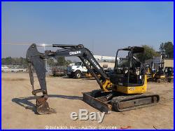 2011 John Deere 50D Mini Excavator Rubber Tracks Aux Hyd Diesel Backhoe bidadoo