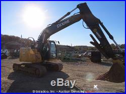 2012 John Deere 135D Hydraulic Excavator Cab A/C Reduced Tail Swing Thumb AUX