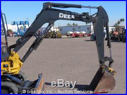 2012 John Deere 27D Hydraulic Mini Excavator Aux Hyd Diesel Backfill Blade Q/C