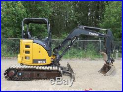2014 John Deere 35G Mini Excavator Rubber Tracks Backhoe Hyd Aux Thumb Dozer