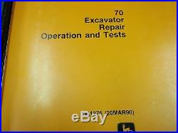 #4 John Deere 70 Excavator Operation Test & Repair Service Manuals TM1408 TM1376