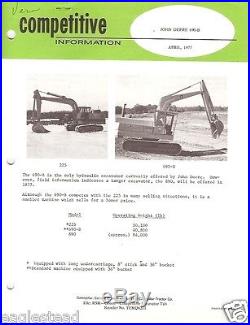 Equipment Brochure Caterpillar 225 Vs John Deere 690-B Excavator (EB185)