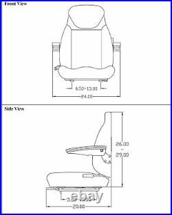 Fits John Deere Excavator Seat Assembly Fits Various Models Brown Cloth