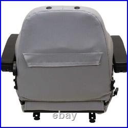 Fits John Deere Excavator Seat Assembly withArms Gray Vinyl