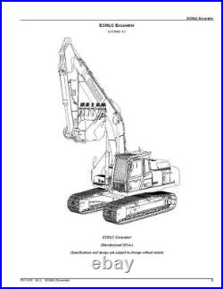 For John Deere E330lc Excavator Parts Catalog Manual