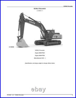 For John Deere Excavator E330lc Parts Catalog