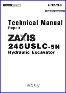 Hitachi Zaxis 245uslc-5n Excavator Repair Service Manual