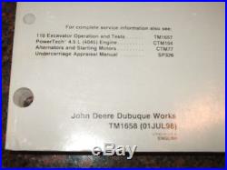 JOHN DEERE 110 EXCAVATOR TECHNICAL SERVICE REPAIR MANUAL TM-1658