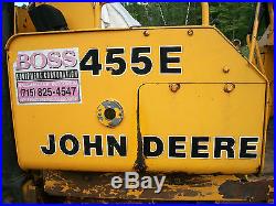 JOHN DEERE 455E DIESEL CRAWLER TRACK LOADER WITH BACK HOE EXCAVATOR 450 EROPS