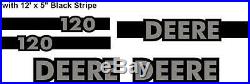 John Deere 120 Excavator Decal Set with 12' x 5 Black Stripe JD Decals