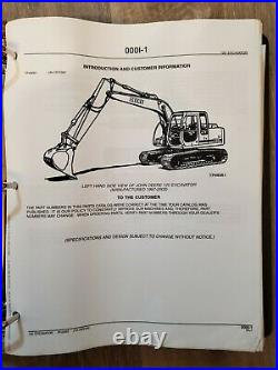 John Deere 120 Excavator Parts Book Manual Catalog PC2592