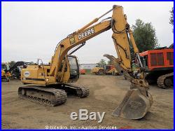 John Deere 120 Hydraulic Excavator Heated Cab Aux Hyd Thumb Q/C 24 & 60 Bucket