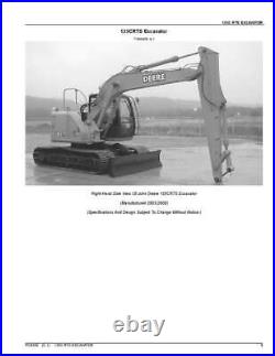 John Deere 135c Rts Excavator Parts Catalog Manual