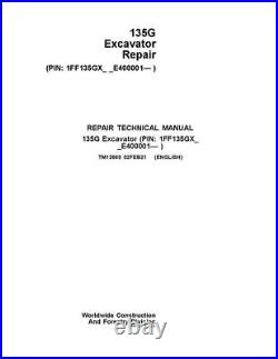 John Deere 135g Excavator Repair Service Manual