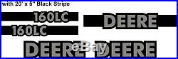 John Deere 160LC Excavator Decal Set with 20' x 5 Black Stripe JD Decals