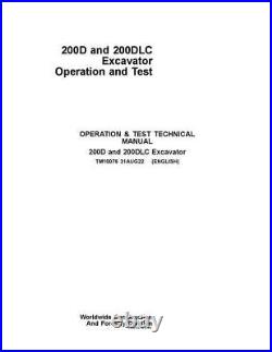 John Deere 200d DLC Excavator Diagnostic Test Service Manual