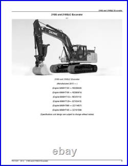 John Deere 210glc Excavator Parts Catalog Manual