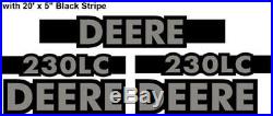 John Deere 230LC Excavator Decal Set with 20' x 5 Black Stripe JD Decals