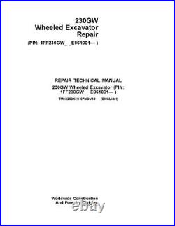 John Deere 230gw Excavator Repair Service Manual