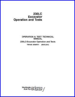 John Deere 230lc Excavator Operation Test Service Manual
