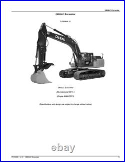 John Deere 290glc Excavator Parts Catalog Manual Pc10204
