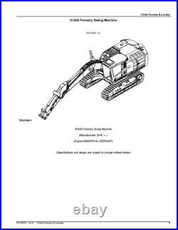 John Deere 3154g Foresty Excavator Parts Catalog Manual