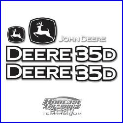 John Deere 35D 35-D Mini Excavator Premium Vinyl Decal Set Equipment Graphics