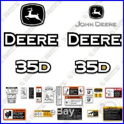 John Deere 35D Mini Excavator Decals Equipment Decals 35-D With Safety Decals