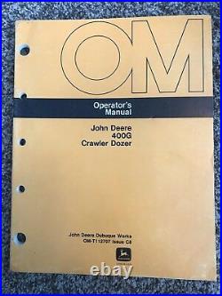 John Deere 400G Crawler Dozer Owner Operator Maintenance Manual OMT84499