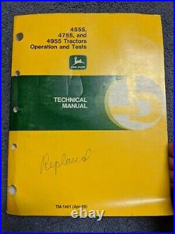 John Deere 4555 4755 4955 Tractor Operation Test Service Technical Manual TM1461