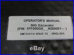 John Deere 50G Excavator Operator's Manual OMT333114 Issue C5