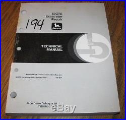 John Deere 50ZTS Excavator Technical Repair Service Manual TM1818 jd Issued 1999