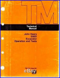 John Deere 595D Excavator Technical Shop Service Manual Operation Test