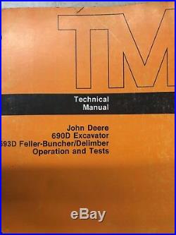 John Deere 690 Excavator 693D Feller Buncher Operation And Test Manual