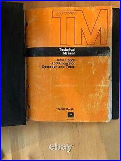 John Deere 70D Excavator Repair and Operation & Tests Manuals (TM1407, TM1408)