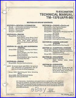 John Deere 70 Excavator Technical Manual