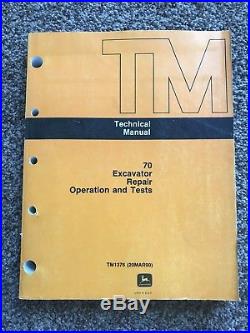 John Deere 70 Excavator Technical Service Repair Operation Tests Manual TM-1376