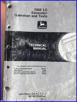 John Deere 790e LC Excavator Op, Test & Repair Technical Manual Tm1506 Tm1507