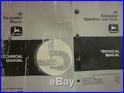 John Deere 80 Excavator Repair Operation Test Technical Manual Set 1998