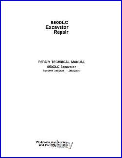 John Deere 850dlc Excavator Repair Service Manual