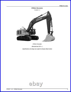John Deere 870glc Excavator Parts Catalog Manual