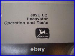 John Deere 892E LC Excavator Repair & OP & Test Tech Manual TM1541 TM1542 (1993)