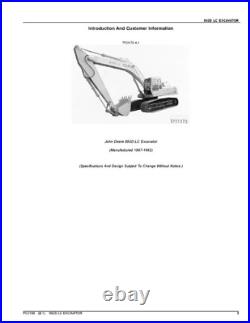 John Deere 892dlc Excavator Parts Catalog Manual