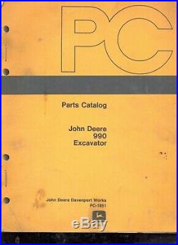 John Deere 990 Excavator Parts Catalog Book Manual
