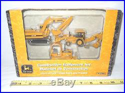 John Deere Construction Set With Bulldozer, Backhoe, Excavator 1/64th Scale